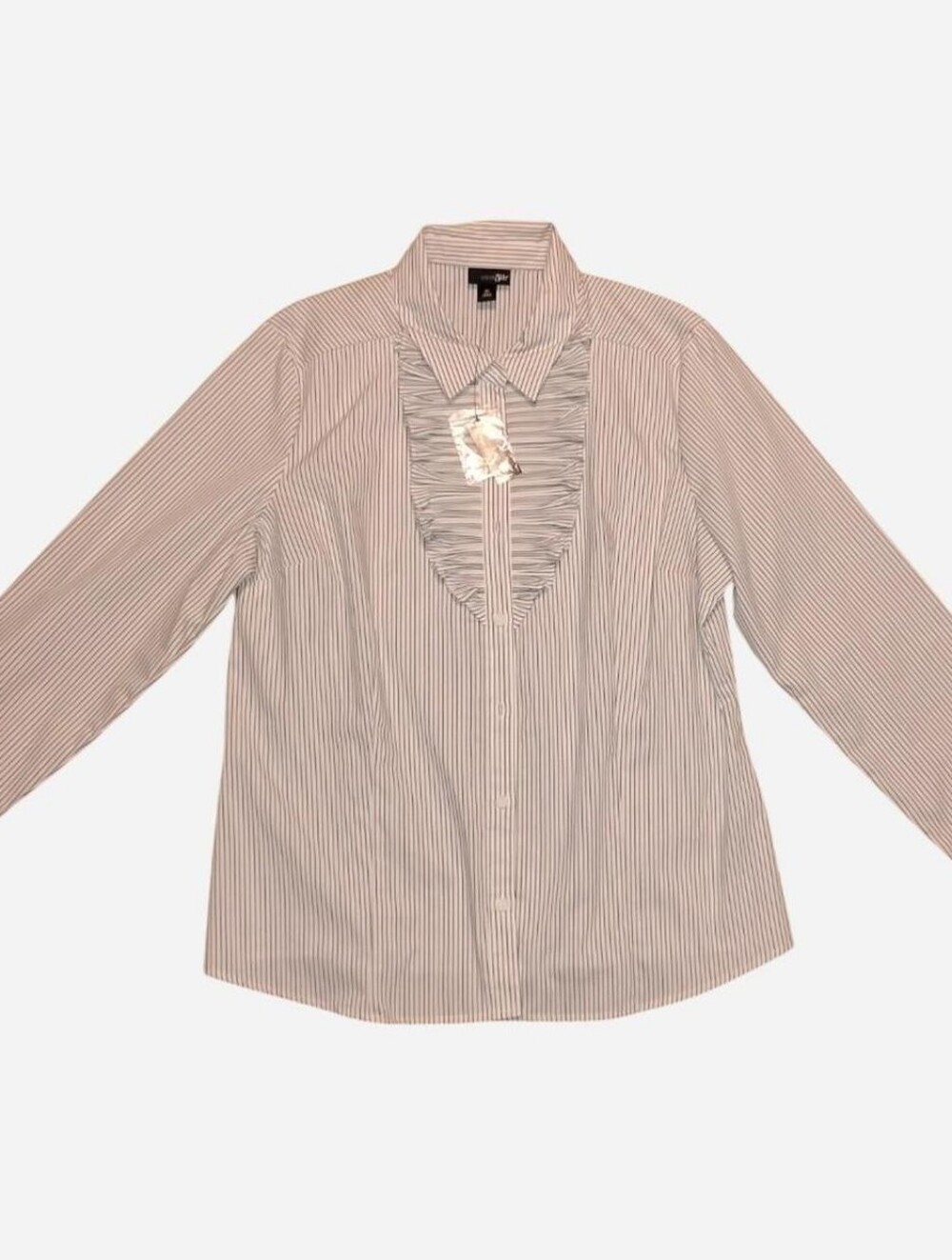 East 5th Women's Long Sleeve Button-Up Striped Shirt NWT XL